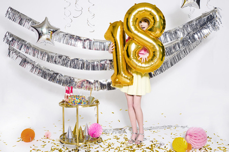 Balon foliowy Cyfra ''8'', 86cm, złoty