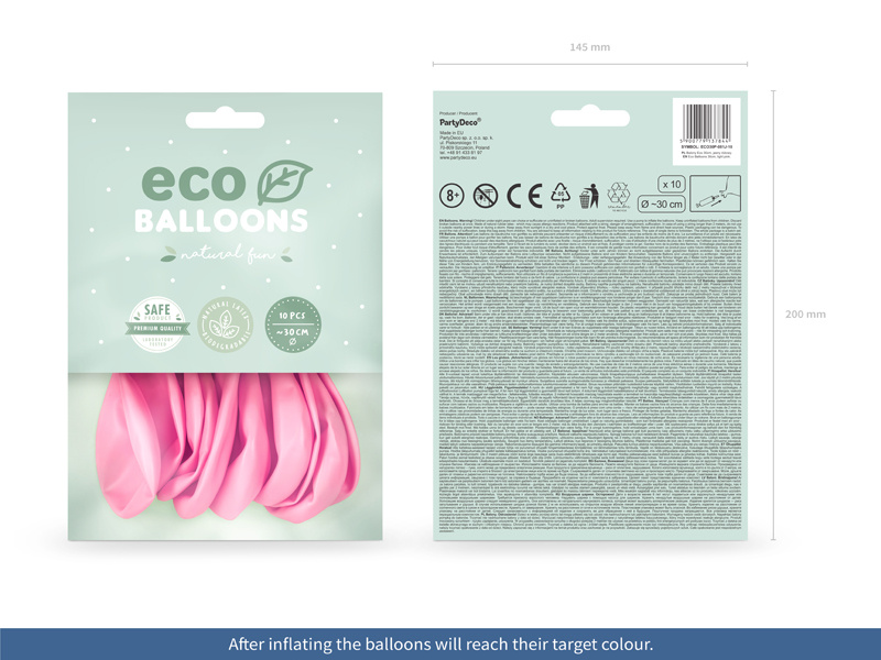 Balony Eco pastelowe jasnoróżowe – szczegóły produktu