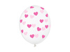 Balony 30cm, Serduszka, Crystal Clear (1 op. / 6 szt.)