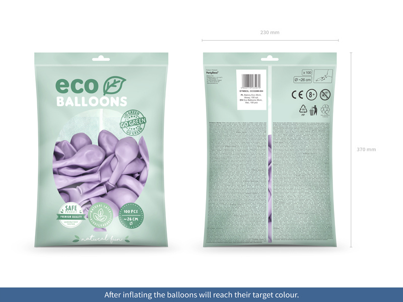 Balony Eco liliowe – zbliżenie na kolor i fakturę