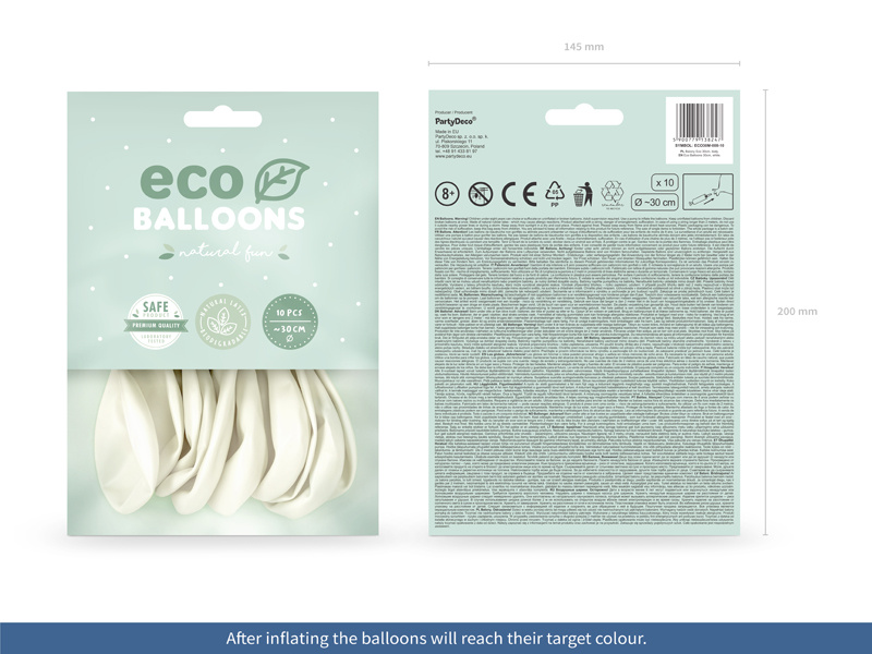 Balony Eco 30cm metalizowane białe – szczegóły produktu