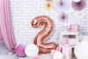 Balon foliowy Cyfra ''2'', 86cm, różowe złoto