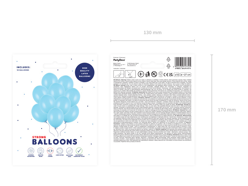 Balony Strong 27cm Pastel Baby Blue - przykład zastosowania
