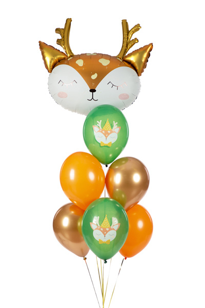 Balony Jelonek Pastel Emerald Green – zbliżenie na nadruk