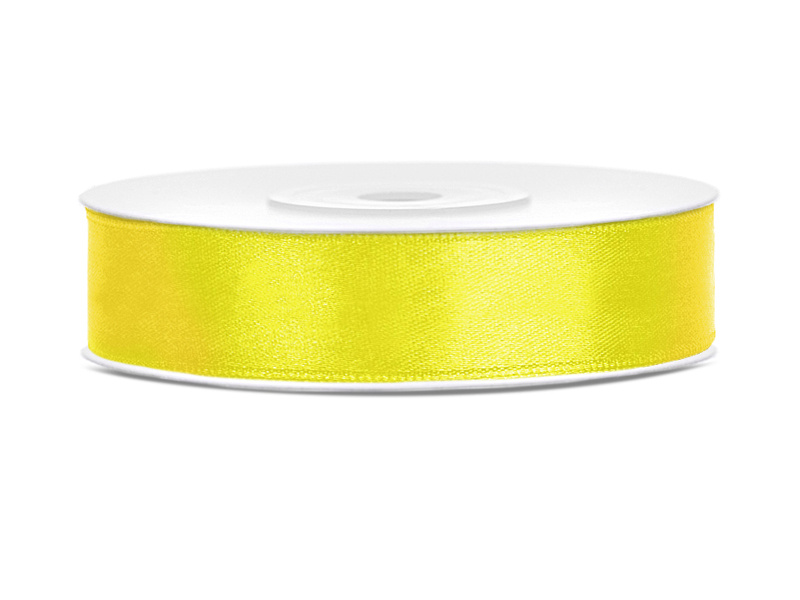 Tasiemka satynowa żółta 12mm 25m