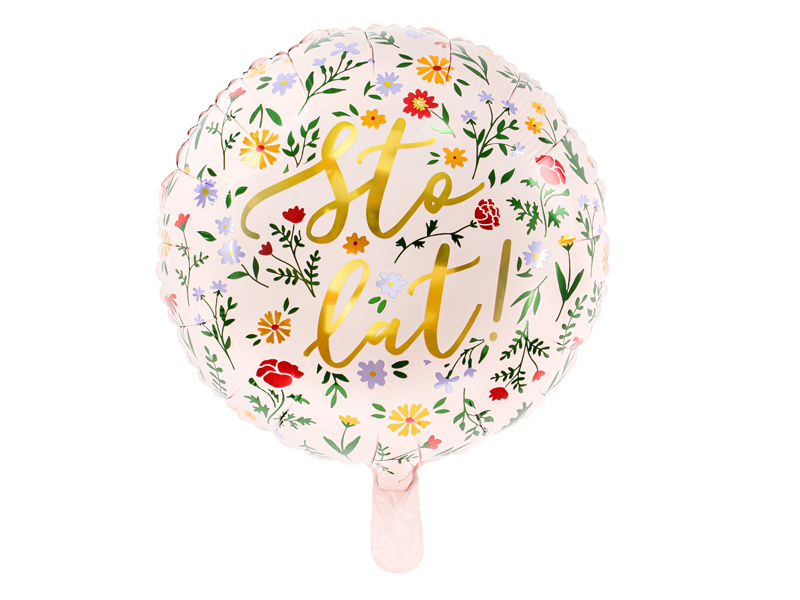 Balon foliowy Sto lat! jasny różowy 35cm