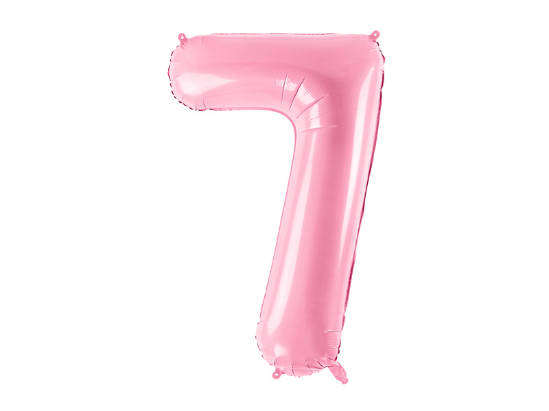 Balon foliowy cyfra 7 różowy - zdjęcie 1