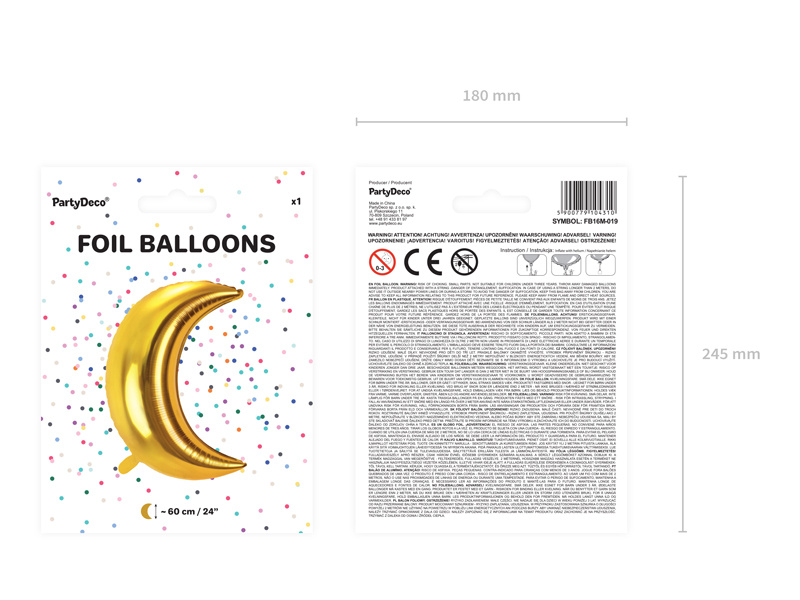 Złoty balon księżyc w dekoracji