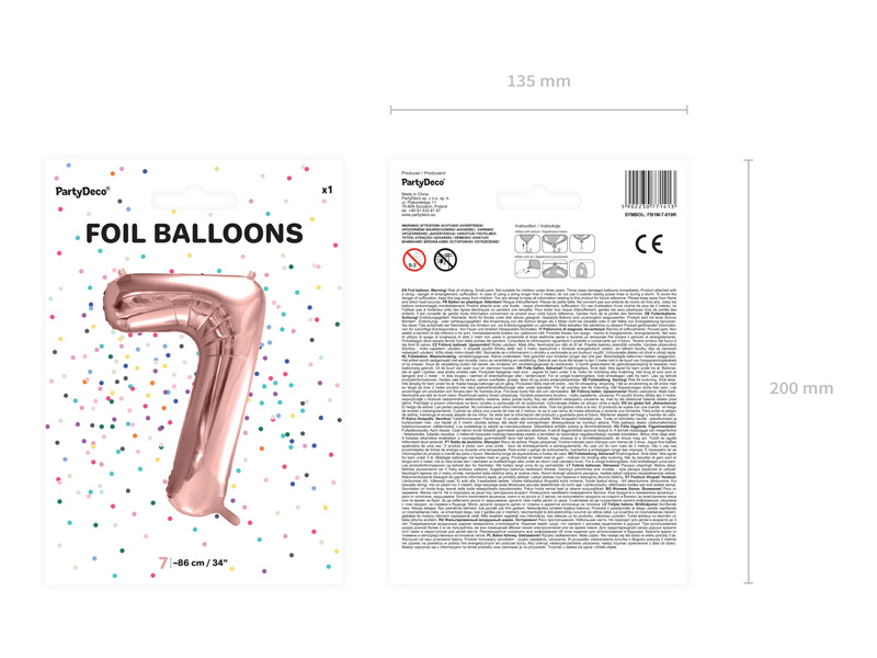 Balon foliowy metalizowany cyfra 7