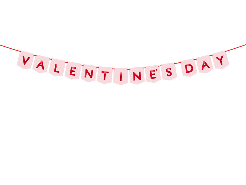 Baner Valentines Day - dekoracja w kolorze różowym