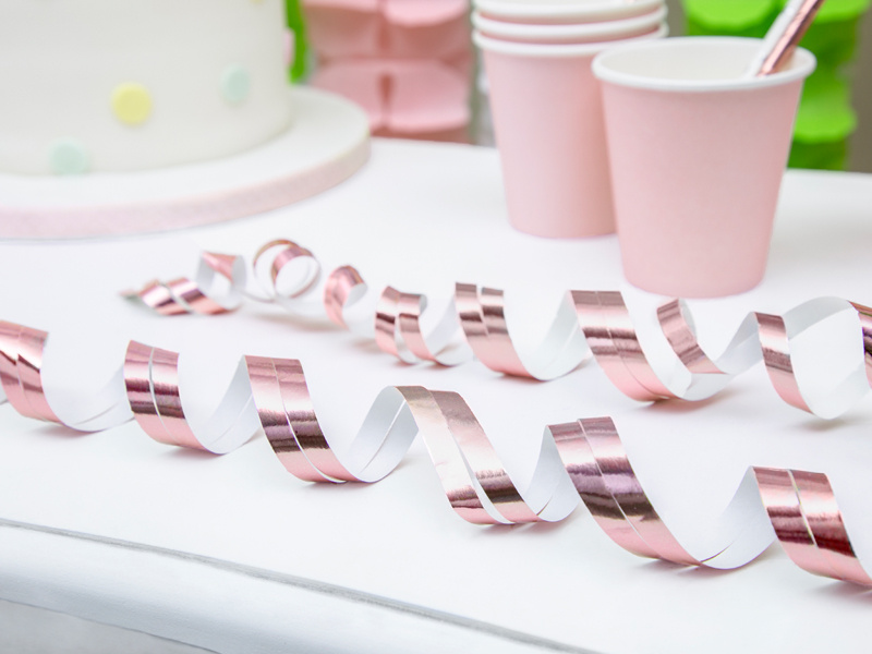 Serpentyny różowe złoto – opakowanie 18 sztuk