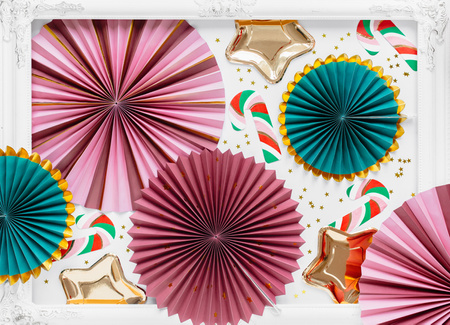 Rozety dekoracyjne, burgund, 26-43 cm (1 op. / 3 szt.)