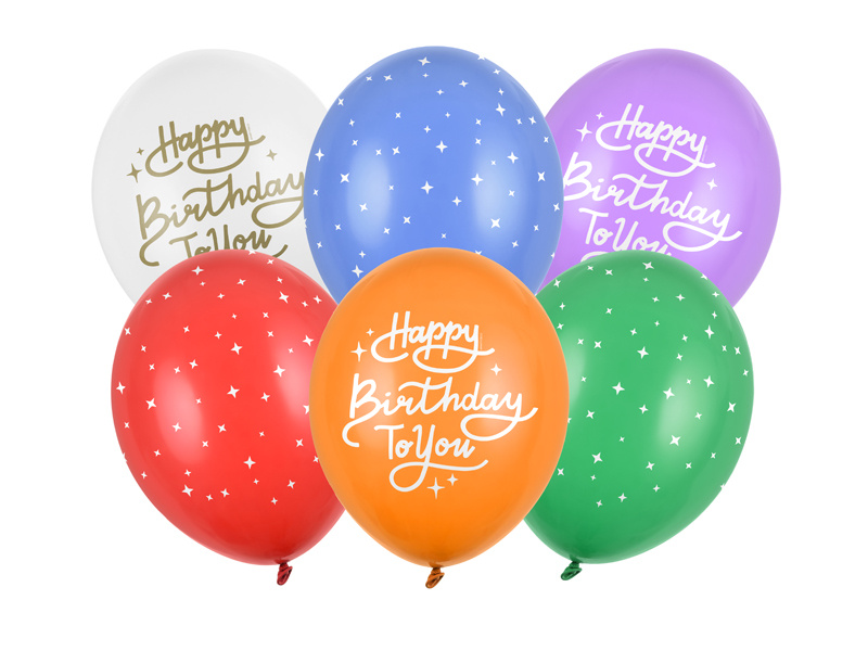 Balony Happy Birthday To You - zestaw 6 sztuk