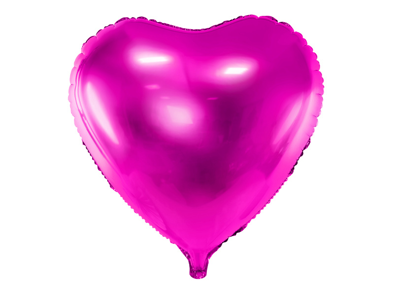 Balon foliowy Serce 45cm ciemny róż - widok ogólny