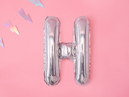 Balon foliowy Litera ''H'', 35cm, holograficzny
