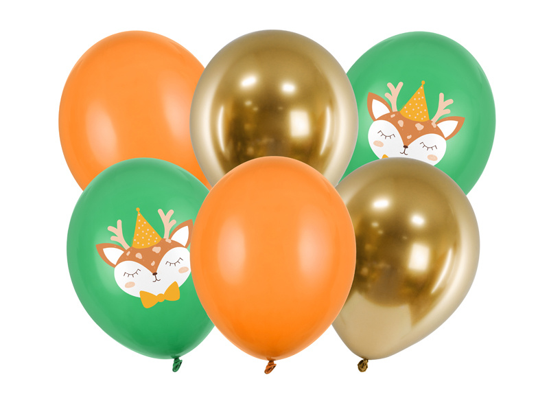 Balony Jelonek mix 30 cm – zestaw 6 sztuk