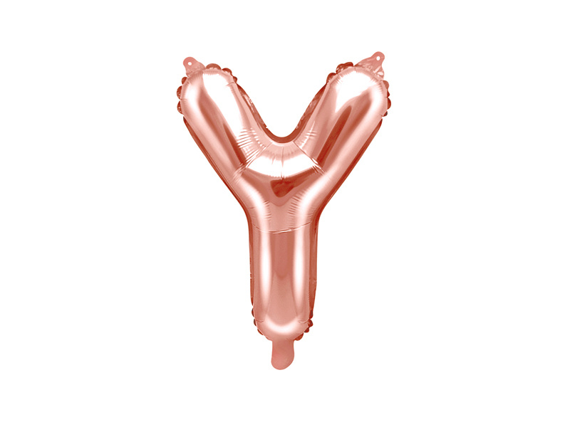 Balon foliowy Litera Y 35cm różowe złoto