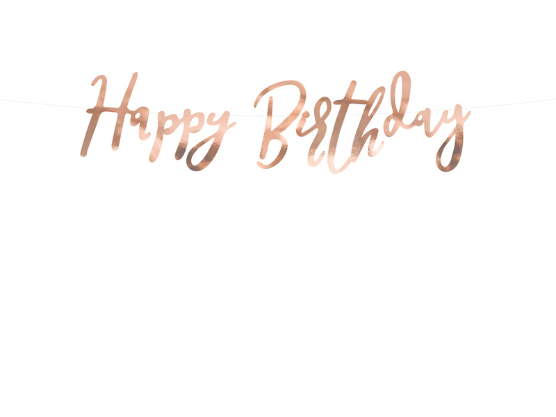 Baner Happy Birthday różowe złoto - zdjęcie 1