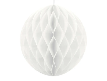 Kula bibułowa, biały, 20cm