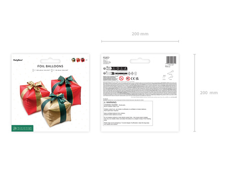 Balony foliowe Prezenty, 34 x 36 cm, mix (1 op. / 3 szt.)