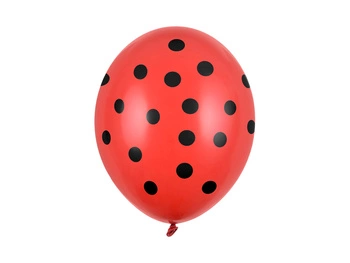 Balony 30cm, Kropki, Pastel Poppy Red (1 op. / 50 szt.)