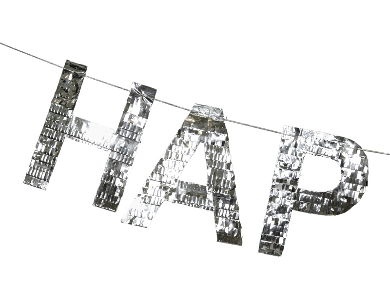 Baner Happy Birthday 2,2m srebrny - zdjęcie produktu 2