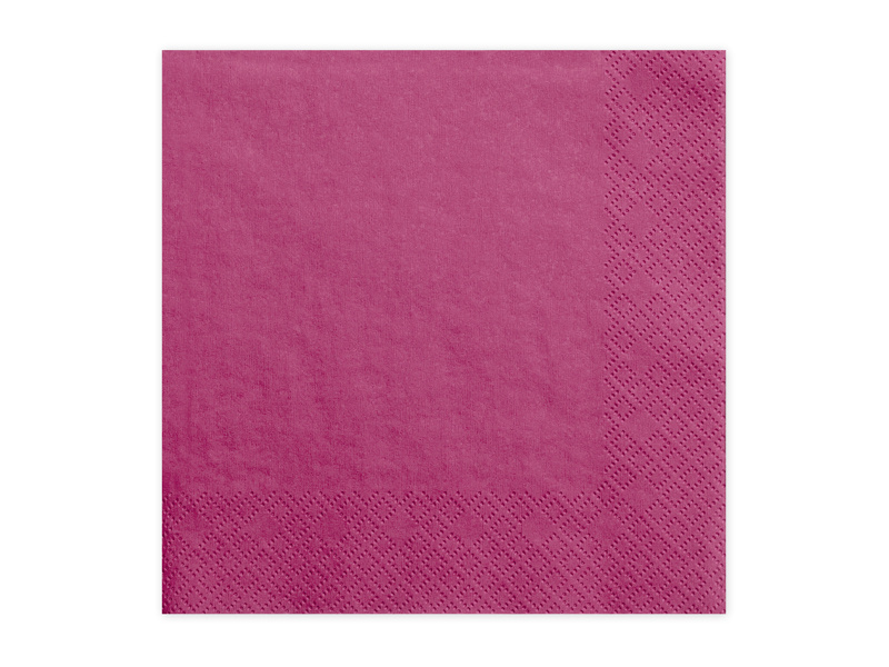 Trójwarstwowe serwetki ciemnoróżowe 33x33cm - opakowanie 20 sztuk