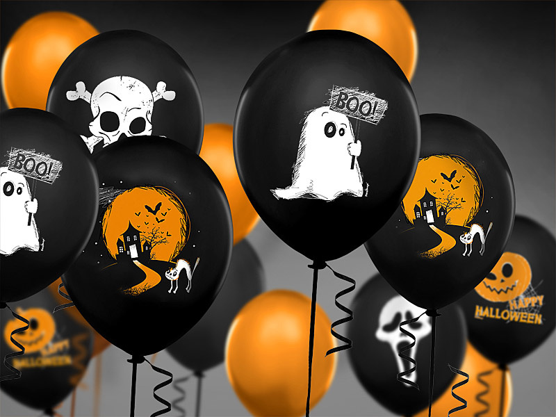 Balony 30cm Duszek Pastel Black – aranżacja imprezowa