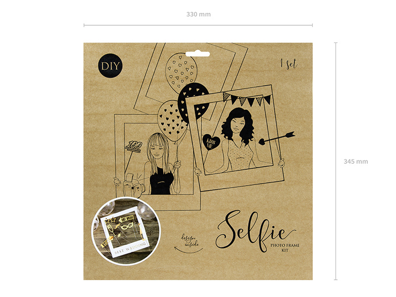 Zestaw z ramką selfie Best Wedding - zdjęcie 7