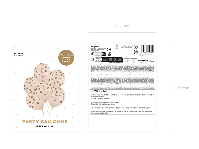 Balony Strong Podkowy – detal nadruku i kolor