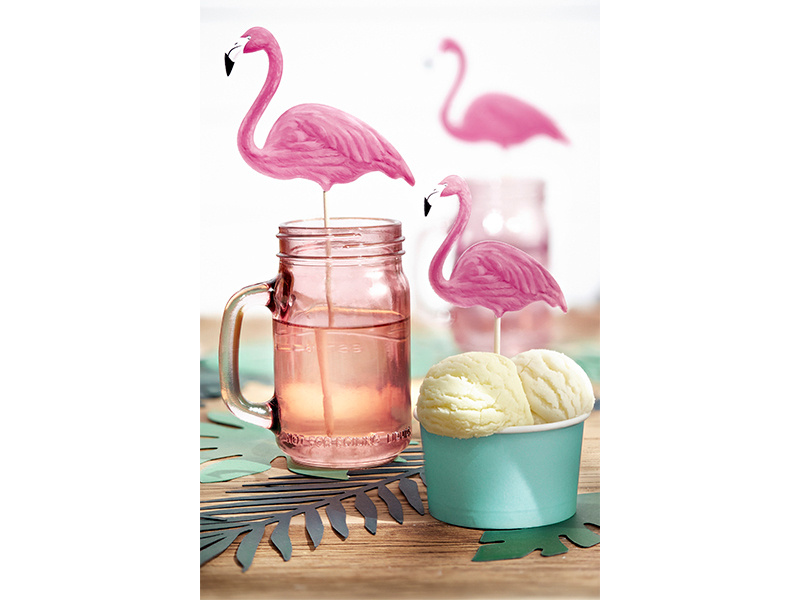 Flamingi na topperach - kolorowa dekoracja