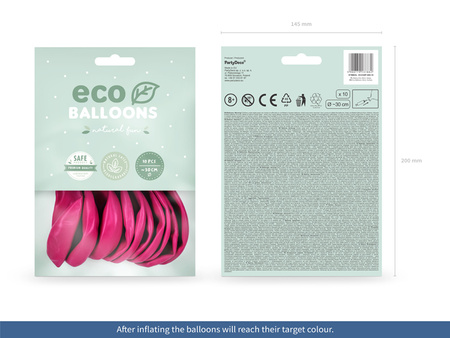 Balony Eco 30cm pastelowe, fuksja (1 op. / 10 szt.)