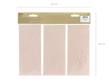 Dekoracja Gałązki z listkami, pudrowy róż (1 op. / 9 szt.)