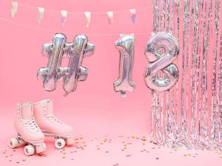 Balon foliowy Cyfra ''8'', 35cm, holograficzny