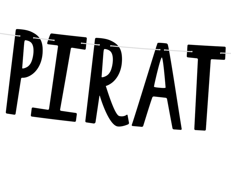 Baner Piraci - Pirates Party czarny 14x100cm - zdjęcie 2