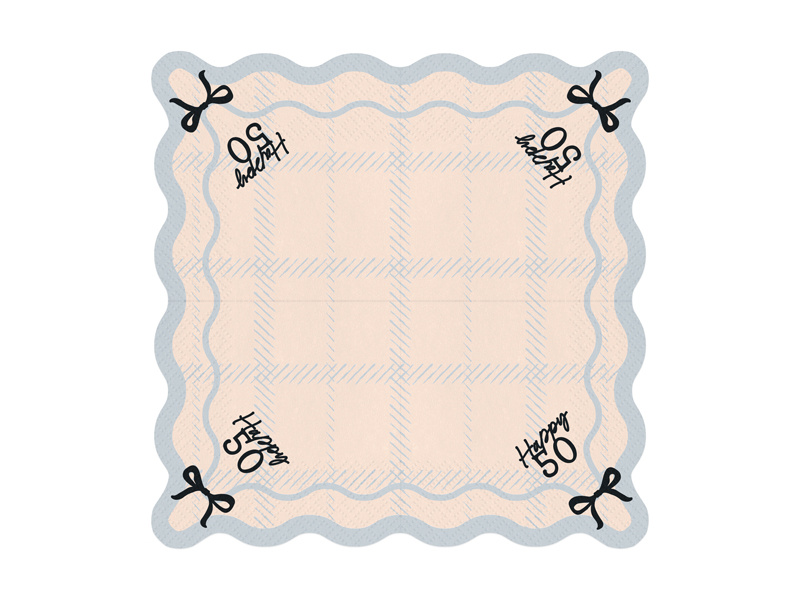 Serwetki Happy 50, zbliżenie na wzór i kolory