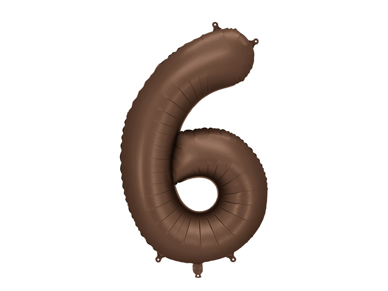 Balon foliowy cyfra 6 mocca 86cm