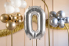 Balon foliowy Cyfra ''0'', 72cm, srebrny