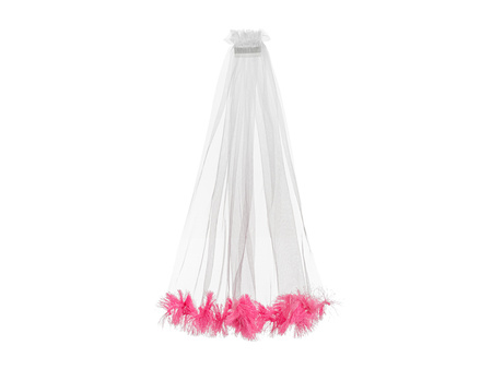 Welon z frędzlami, różowy, 69cm