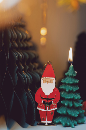 Świeca Choinka, 10 cm, ciemny zielony