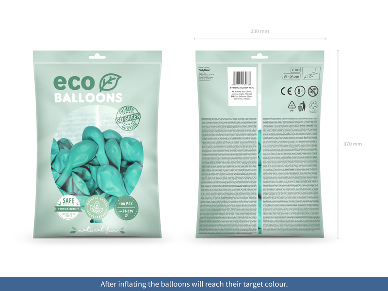 Balony Eco 26cm pastelowe, ciemna mięta - balony w użyciu