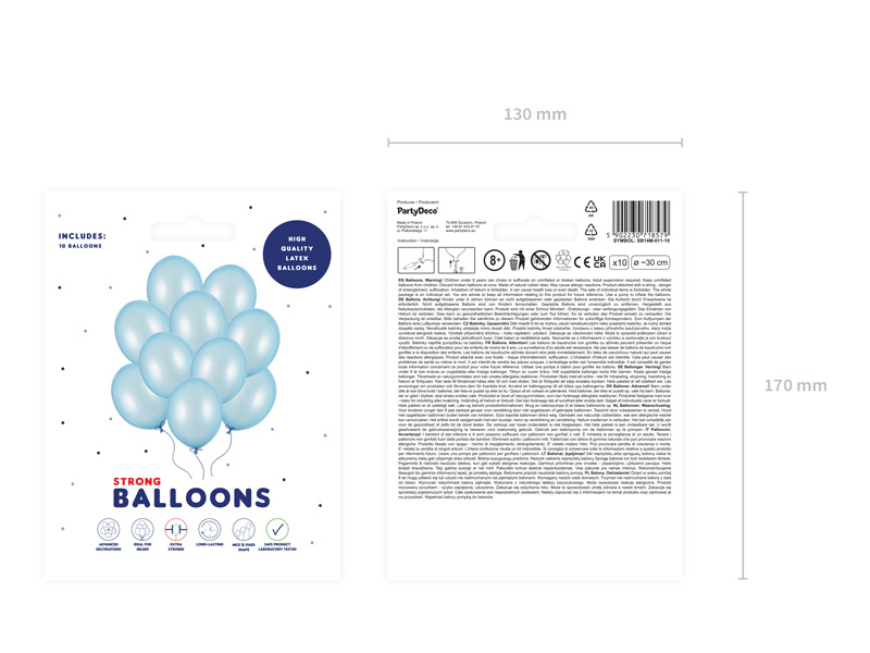 Balony Strong Metallic Baby Blue 30 cm – balony napompowane