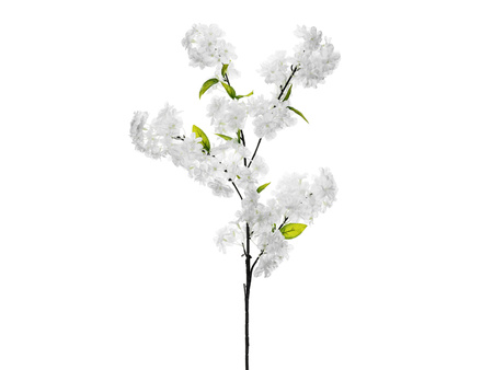 Sztuczny kwiat - Kwitnąca Wiśnia, 97 cm, biały