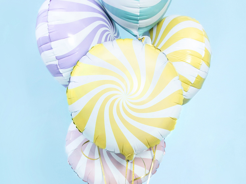 Balon foliowy Cukierek jasny żółty - szczegóły wykonania