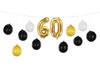 Girlanda balonowa 3w1 - 60 urodziny, mix, 260x32cm