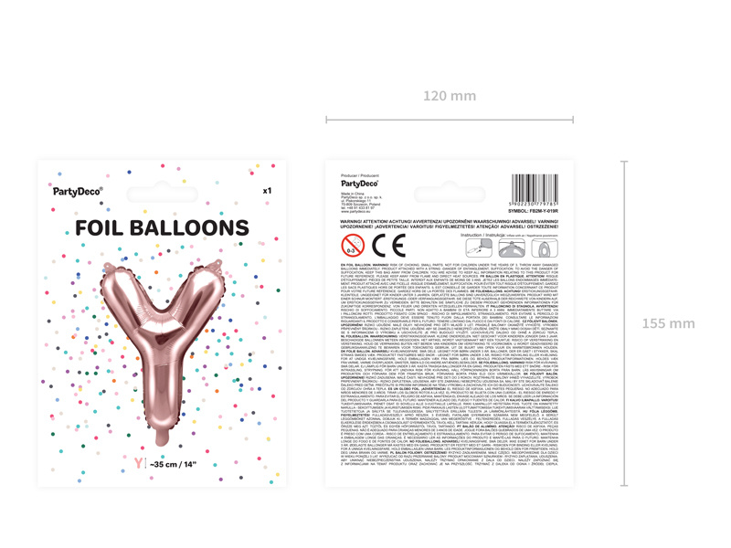 Balon Litera Y dekoracja na imprezę