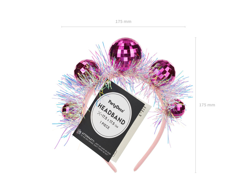 Opaska Kule Disco różowa – widok z boku
