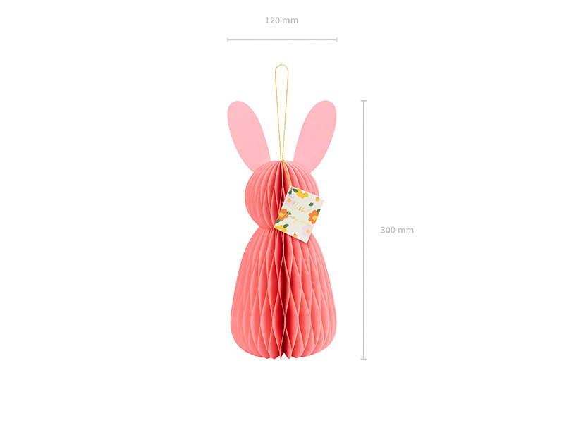 Dekoracja papierowa honeycomb Króliczek różowy 30 cm - zdjęcie 2