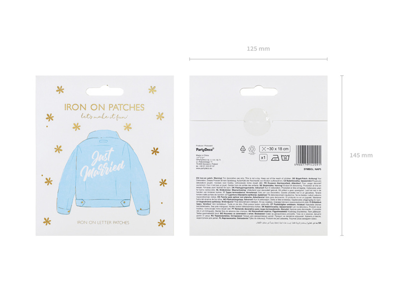 Naprasowanka Just Married biały 30x18cm - zdjęcie 2