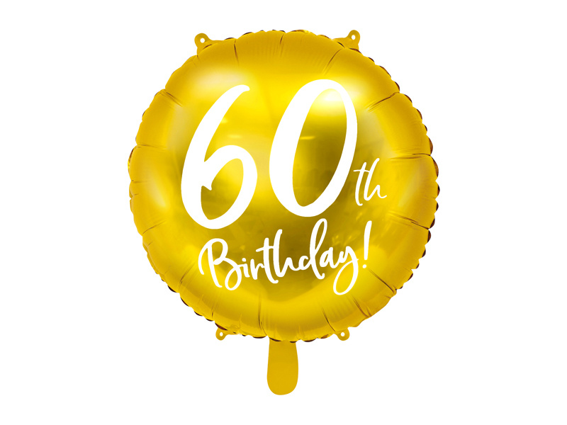 Balon foliowy 60th Birthday złoty 45cm